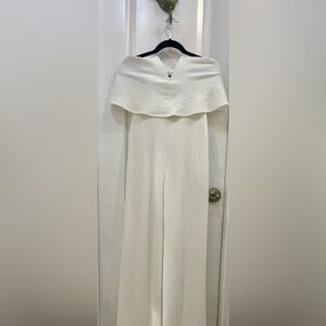 Lulu's white Strapless Wide Leg Jumpsuit